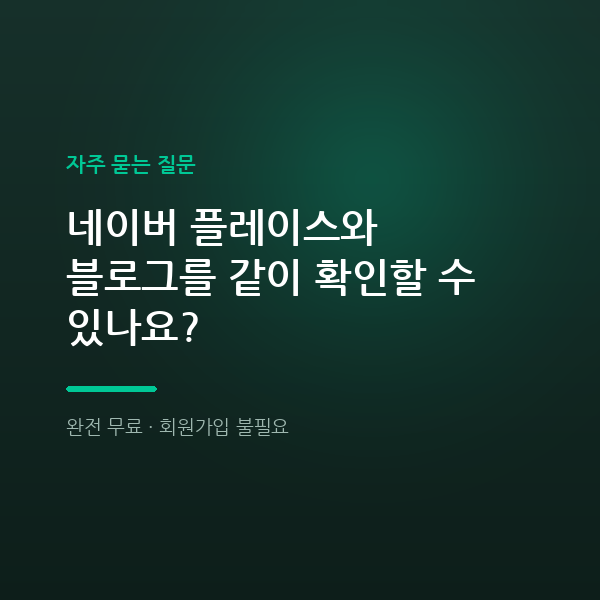네이버 플레이스와 블로그를 같이 확인할 수 있나요?