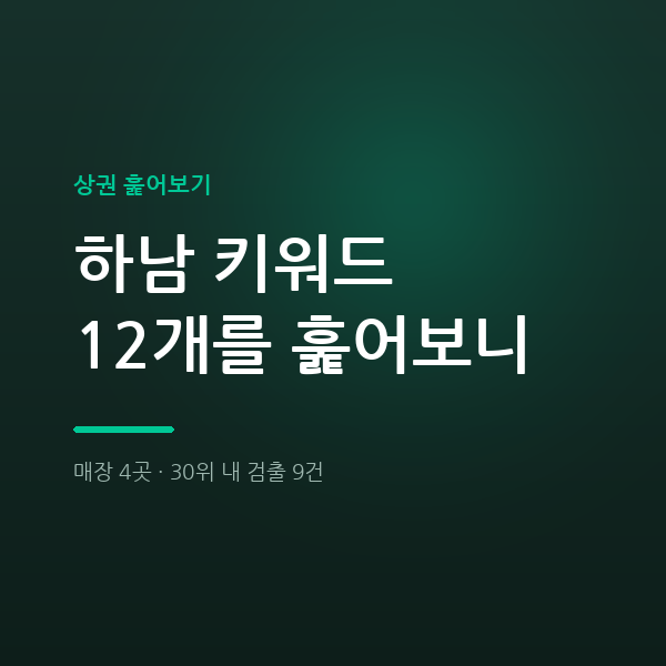 하남 고기집 포함 하남 키워드 12개 분석