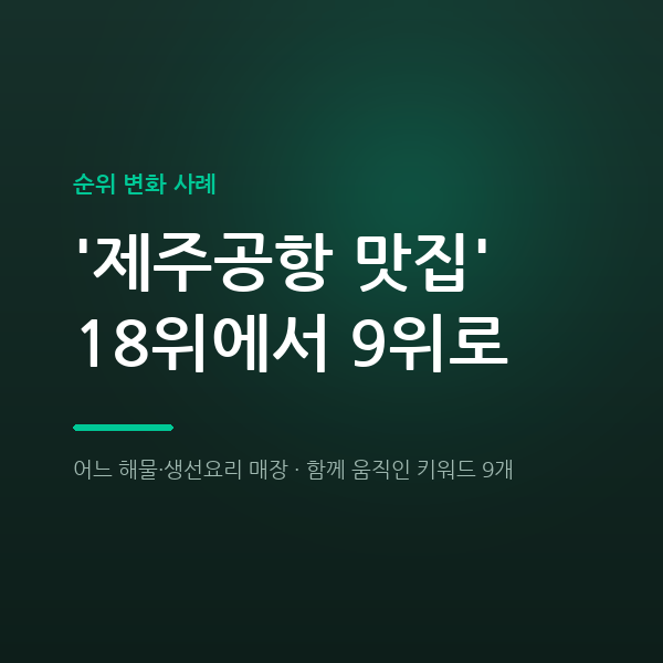 어느 해물·생선요리 매장 '제주공항 맛집' 18위에서 9위로