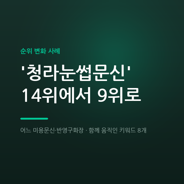 어느 미용문신·반영구화장 '청라눈썹문신' 14위에서 9위로