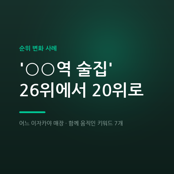 어느 이자카야 매장 '신당역 술집' 26위에서 20위로