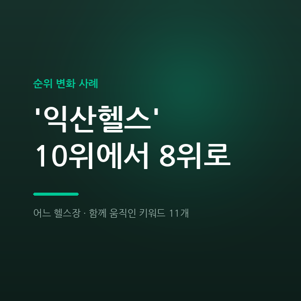 어느 헬스장 '익산헬스' 10위에서 8위로