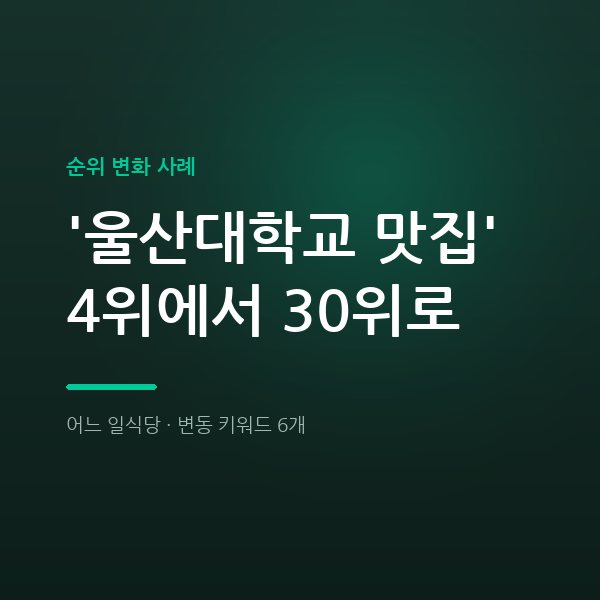 어느 일식당 '울산대학교 맛집' 4위에서 30위로